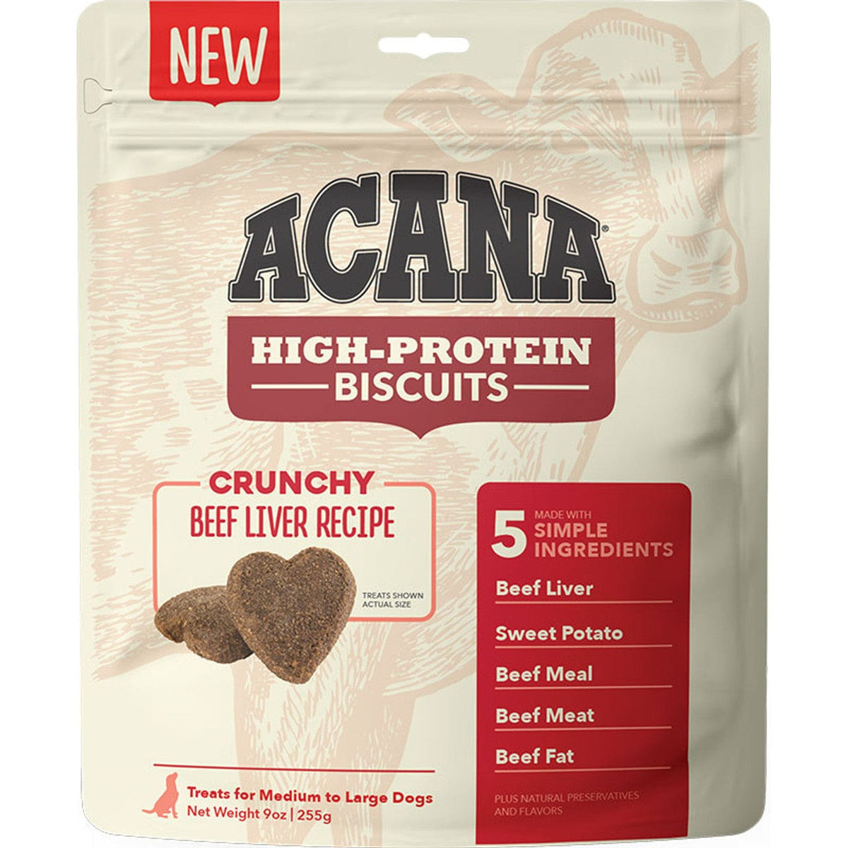 ACANA Crunchy Biscuits High Protein Beef Liver Recipe Dog Treats