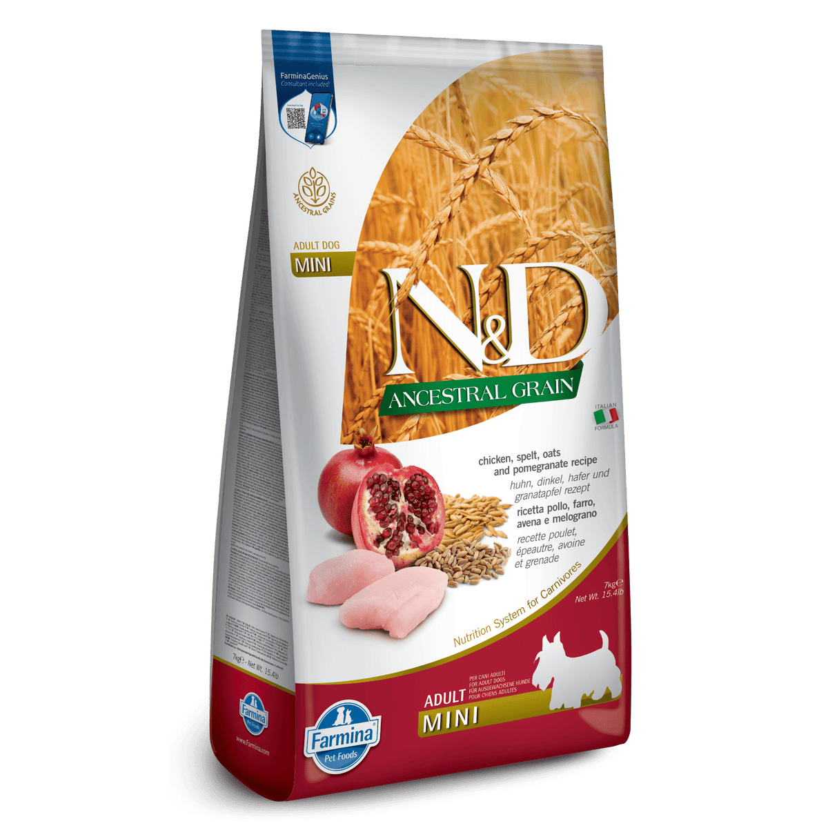 Farmina N&D Ancestral Grain Chicken & Pomegranate Mini Adult Dry Dog F