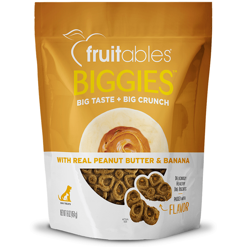 Fruitables Baked Biggies Peanut Butter Banana Crunchy Dog Treats