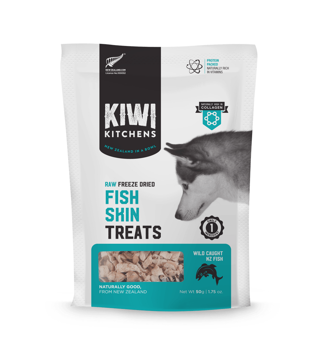 Kiwi Kitchens Raw Freeze-Dried Fish Skin Treats for Dogs