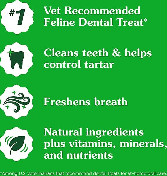 Feline Greenies Adult Natural Dental Care Oven Roasted Chicken Flavor Cat Treats