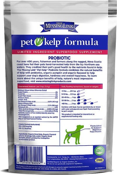 The Missing Link Pet Kelp Probiotic Formula Supplement for Dogs