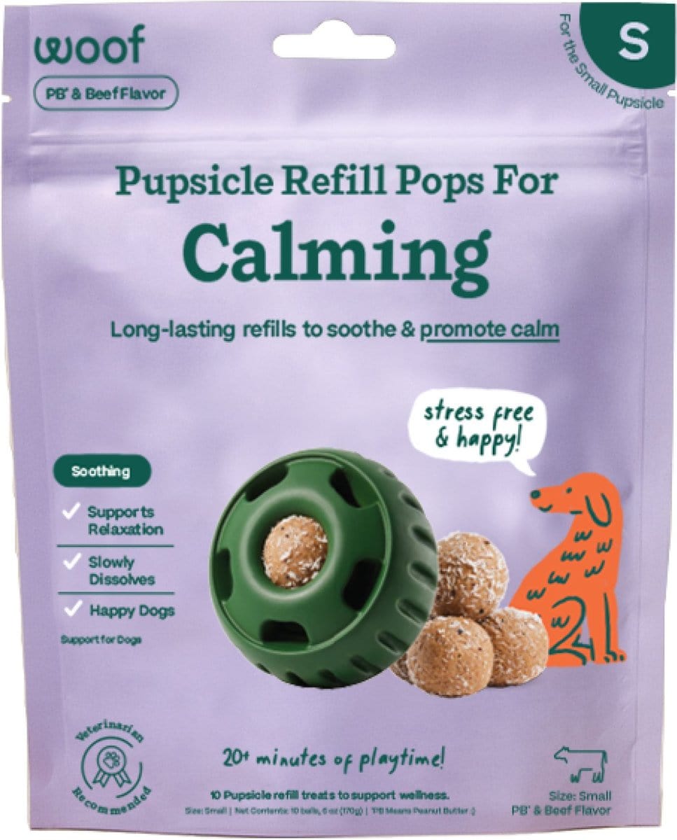 Woof Pupsicle Pops Refill Calming Peanut Butter Beef Dog Treats