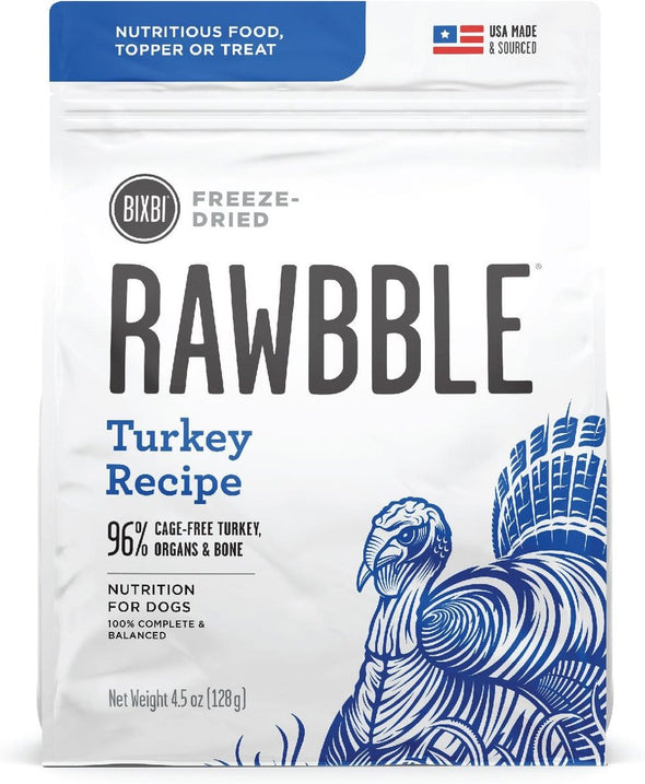 Bixbi Rawbble Freeze-Dried Turkey Recipe Dog Food