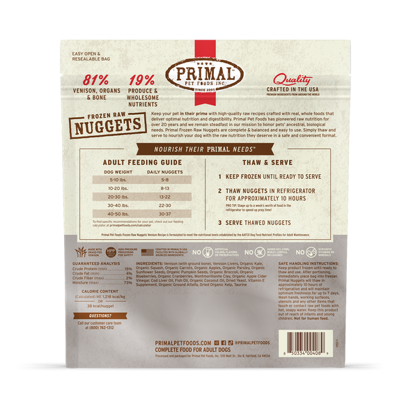 Primal Raw Frozen Venison Formula For Dogs