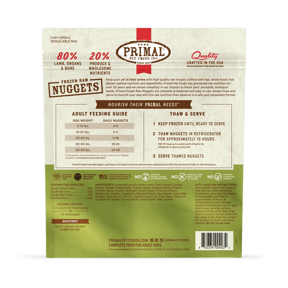 Primal Raw Frozen Lamb Formula For Dogs