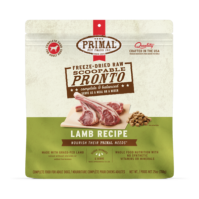 Primal Pronto Lamb Recipe Freeze-Dried Raw Dog Food