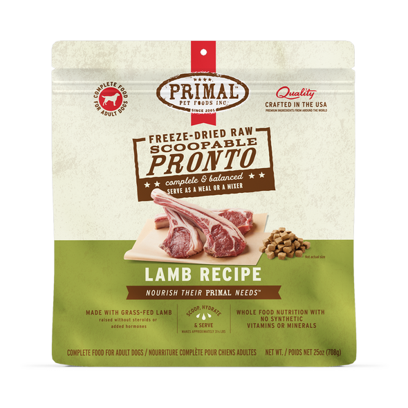 Primal Pronto Lamb Recipe Freeze-Dried Raw Dog Food