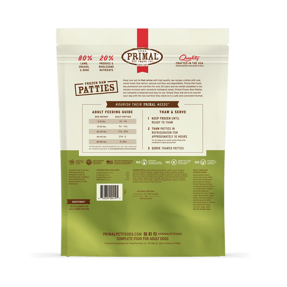 Primal Raw Frozen Lamb Formula For Dogs