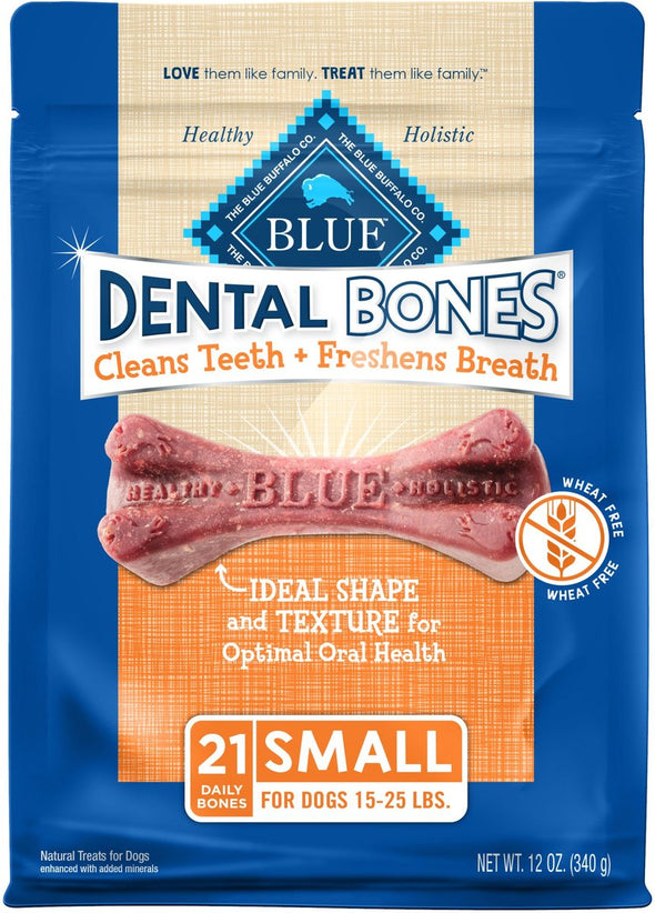 Blue Buffalo Dental Bones All Natural Rawhide-Free Small Sized Dental Dog Treats