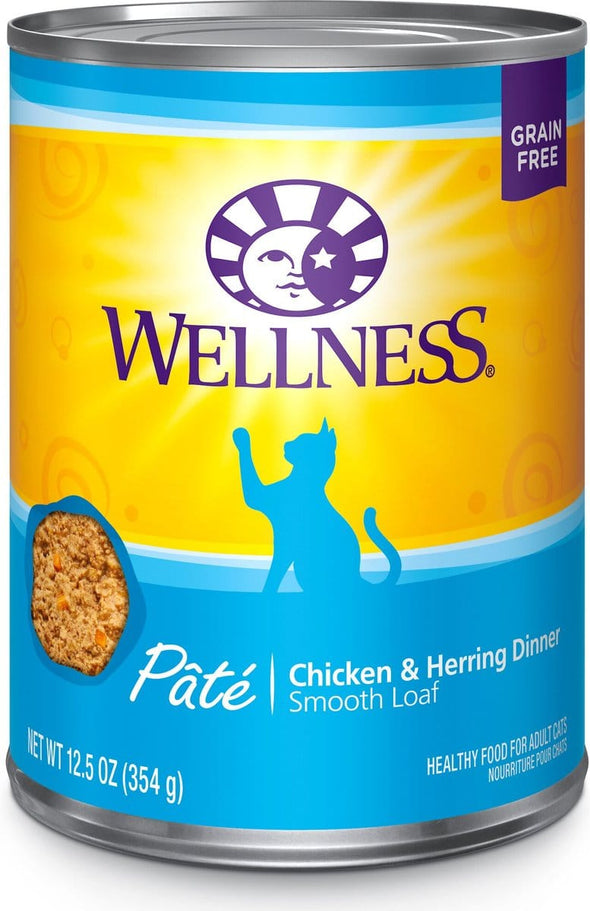 Wellness Complete Health Natural Grain Free Chicken and Herring Pate Single Wet Canned Cat Food