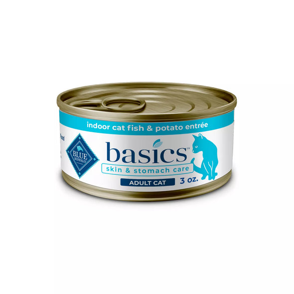 Blue Buffalo Basics Skin & Stomach Care Grain-Free Fish & Potato Entree Indoor Adult Canned Cat Food