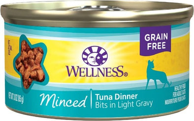 Wellness Grain Free Natural Minced Tuna Dinner Canned Cat Food