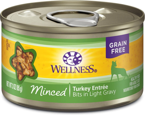 Wellness Grain Free Natural Minced Turkey Entree Wet Canned Cat Food