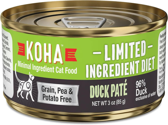 KOHA Grain & Potato Free Special Diet:Limited Ingredient Diet Duck Pate Single Canned Cat Food