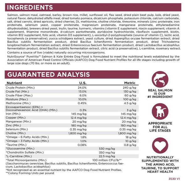 NutriSource PureVita Salmon & Kale Dry Dog Food
