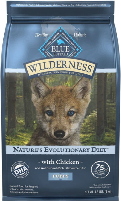 Blue Buffalo Wilderness Wholesome Grains Puppy Chicken Recipe Dry Dog Food