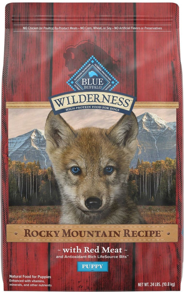 Blue Buffalo Wilderness Wholesome Grains Puppy Rocky Mountain Red Meat Recipe Dry Dog Food