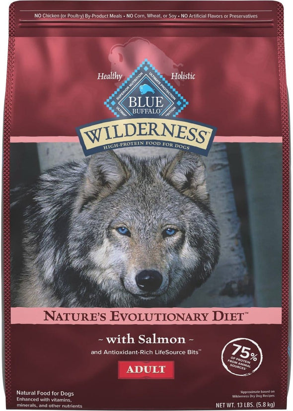 Blue Buffalo Wilderness Wholesome Grains Salmon Recipe Adult Dry Dog Food