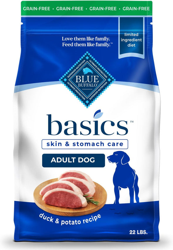 Blue Buffalo Basics Skin & Stomach Care Grain-Free Formula Duck & Potato Recipe Adult Dry Dog Food