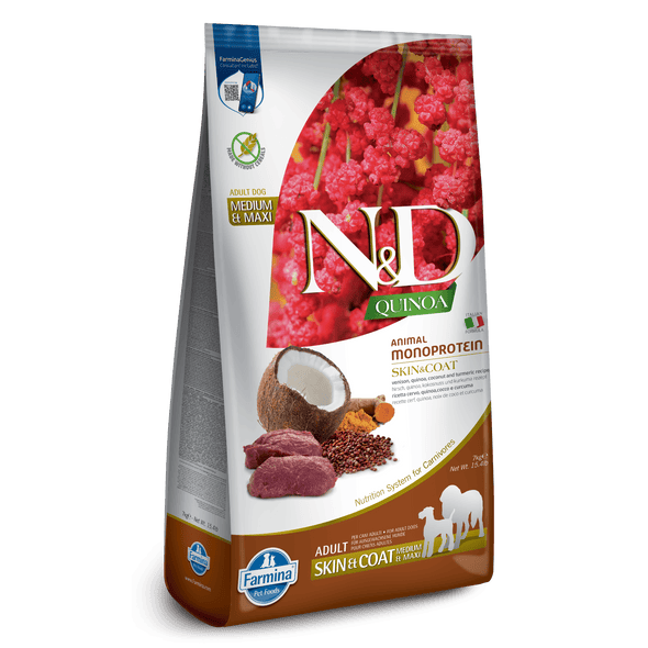 Farmina N&D Quinoa Venison, Coconut & Turmeric Medium & Maxi Adult Dry Dog Food