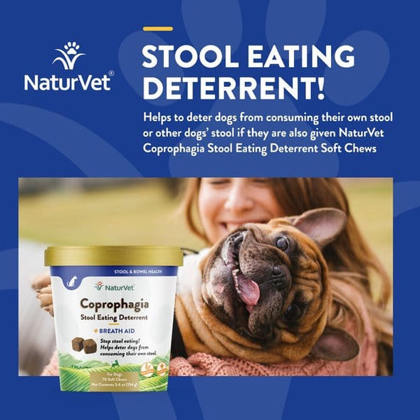 NaturVet Coprophagia Stool Eating Deterrent Plus Breath Aid Soft Chew for Dogs