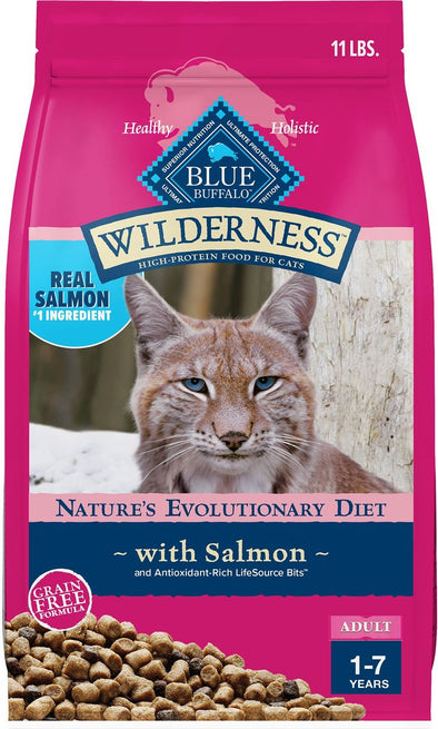 Blue Buffalo Wilderness Grain Free Salmon High Protein Recipe Dry Cat