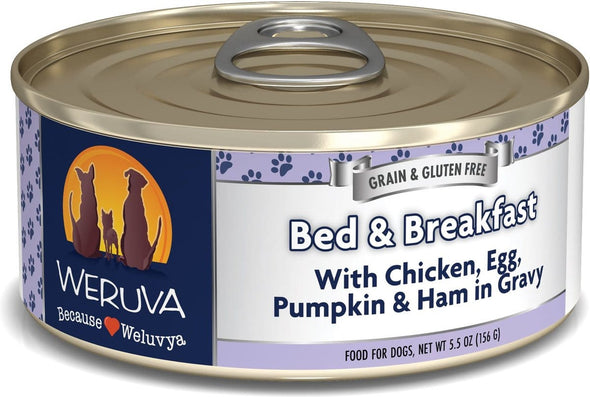 Weruva Bed & Breakfast with Chicken, Egg, Pumpkin & Ham in Gravy Canned Dog Food