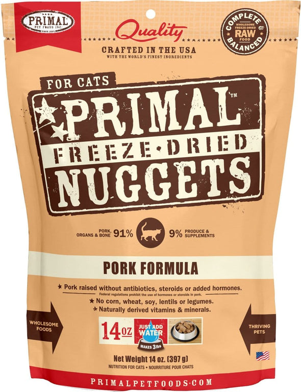 Primal Freeze-Dried Nuggets Grain Free Pork Formula Complete Diet Cat Food