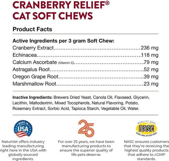 NaturVet Cranberry Relief Plus Echinacea for Cats