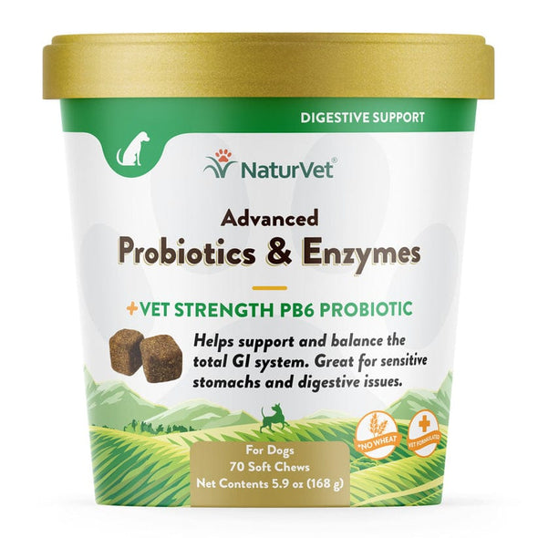 NaturVet Advanced Probiotics & Enzymes Soft Chews for Dogs
