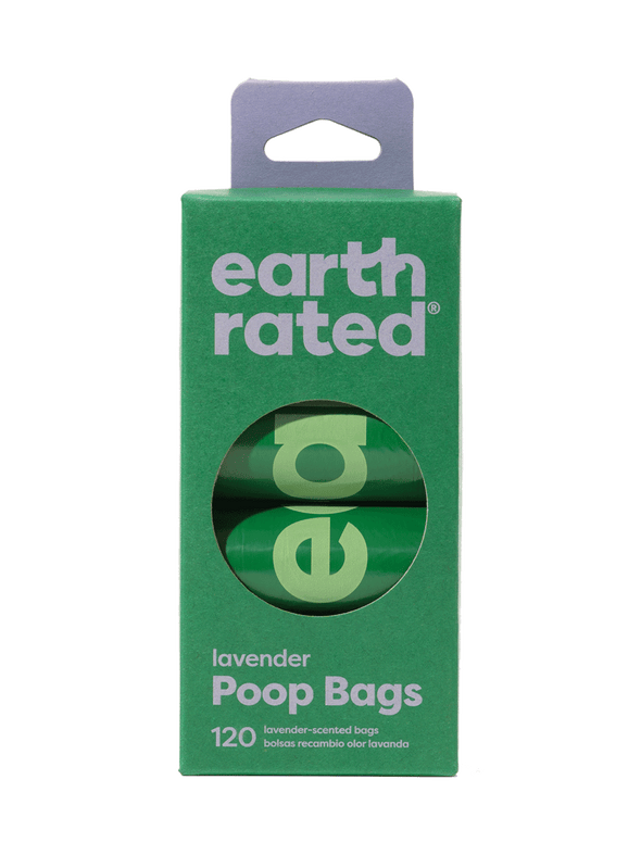 Earth Rated Lavender Scented Dog Waste Bags, 8 Refill Rolls 120-Count