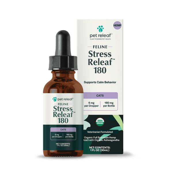 Pet Releaf Feline Stress Releaf 180mg Hemp Oil for Cats