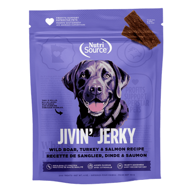 Nutrisource Jivin' Jerky Grain Free Wild Boar, Turkey & Salmon Dog Treats