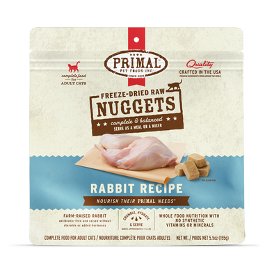 Primal Freeze Dried Nuggets Grain Free Rabbit Formula Cat Food