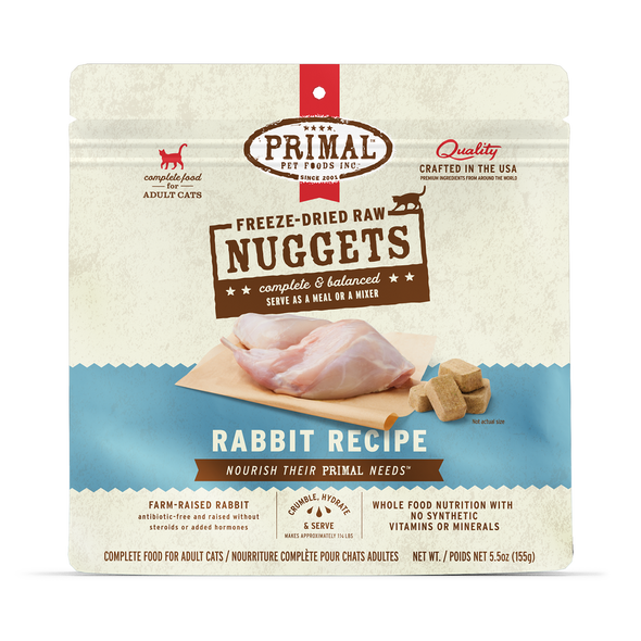 Primal Freeze Dried Nuggets Grain Free Rabbit Formula Cat Food