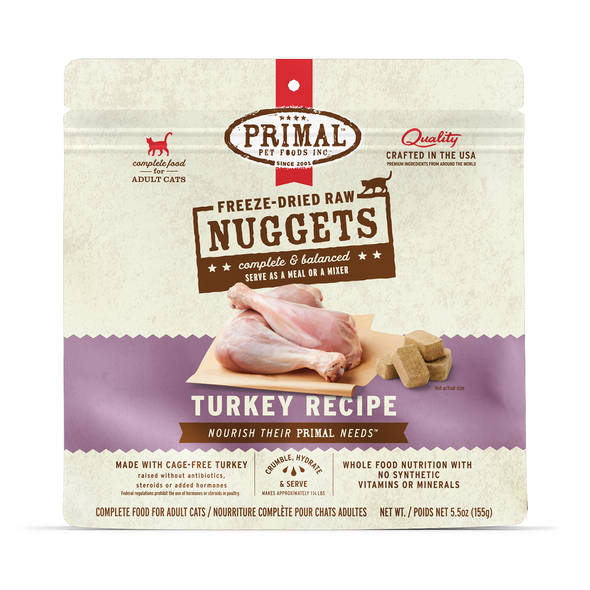 Primal Freeze Dried Nuggets Grain Free Turkey Formula Cat Food