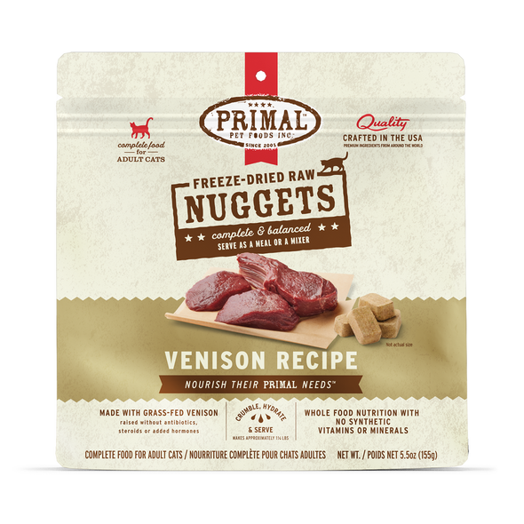 Primal Freeze Dried Nuggets Venison Formula Complete Diet for Cats