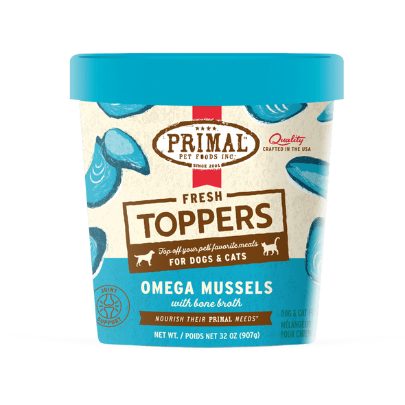 Primal Fresh Toppers Omega Mussels Recipe for Dogs & Cats