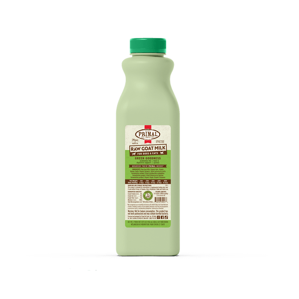 Primal Green Goodness Raw Frozen Goat Milk Bowl Booster for Cats and Dogs