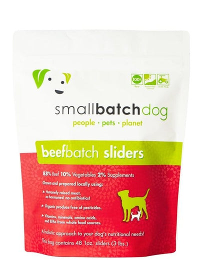 SmallBatch Raw Frozen Beef Sliders for Dogs