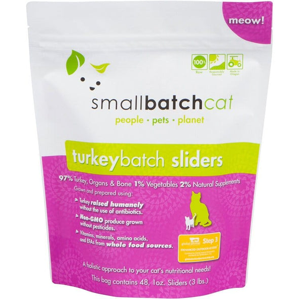 SmallBatch Raw Frozen Turkey Sliders for Cats