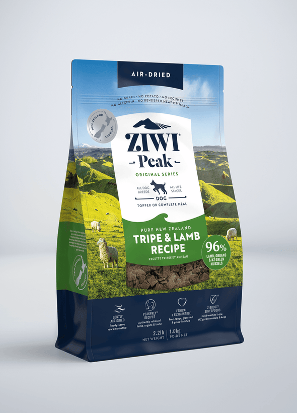 ZiwiPeak Grain Free Air-Dried New Zealand Tripe and Lamb Dry Dog Food