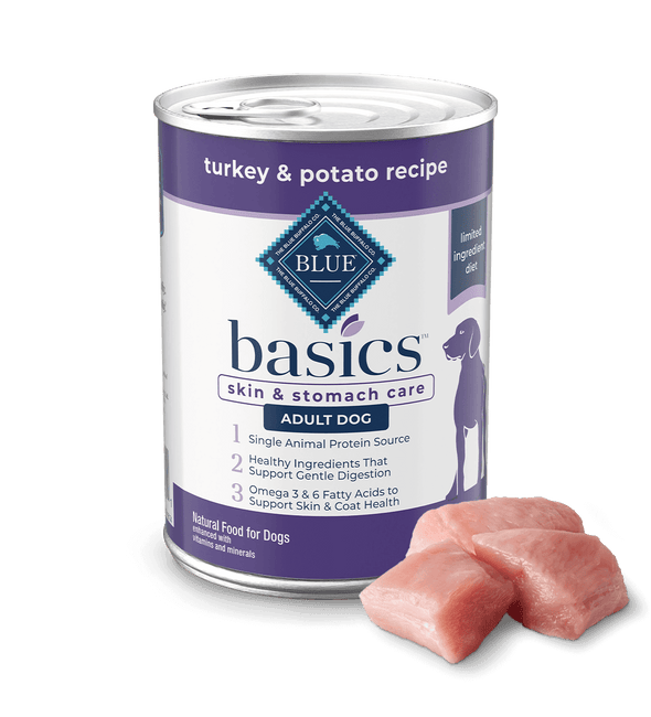 Blue Buffalo Basics Skin & Stomach Care Grain-Free Turkey & Potato Recipe Canned Dog Food