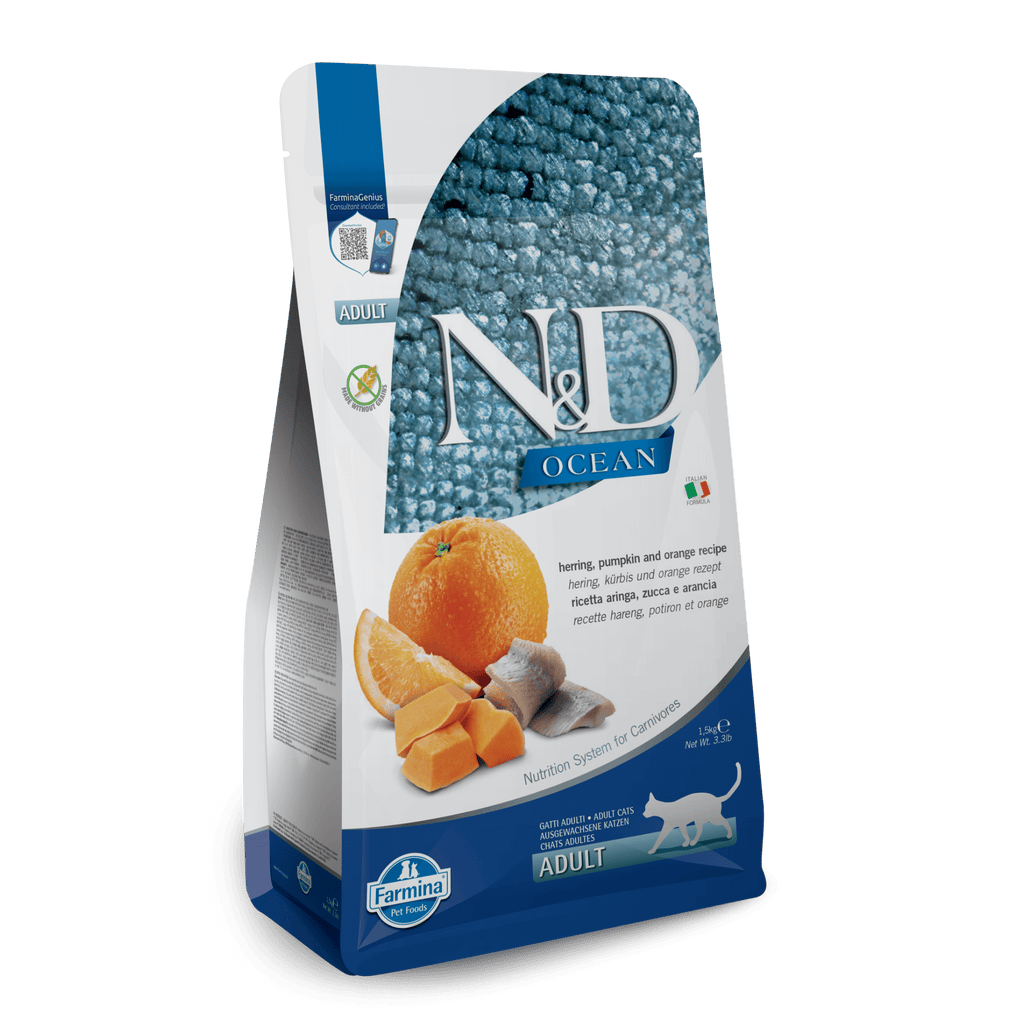 Farmina N&D Ocean Grain Free Herring, Pumpkin & Orange Adult Dry Cat F