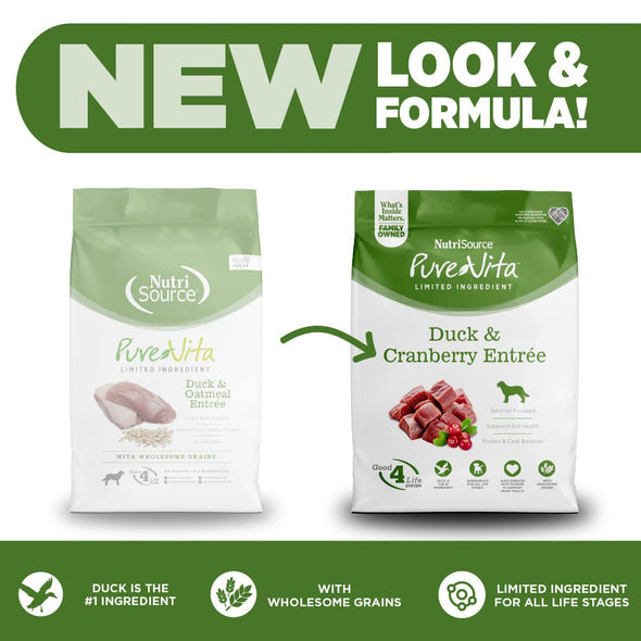 NutriSource PureVita Duck & Cranberry Dry Dog Food