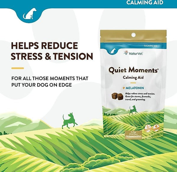 NaturVet Quiet Moments Plus Melatonin Soft Chews for Dogs