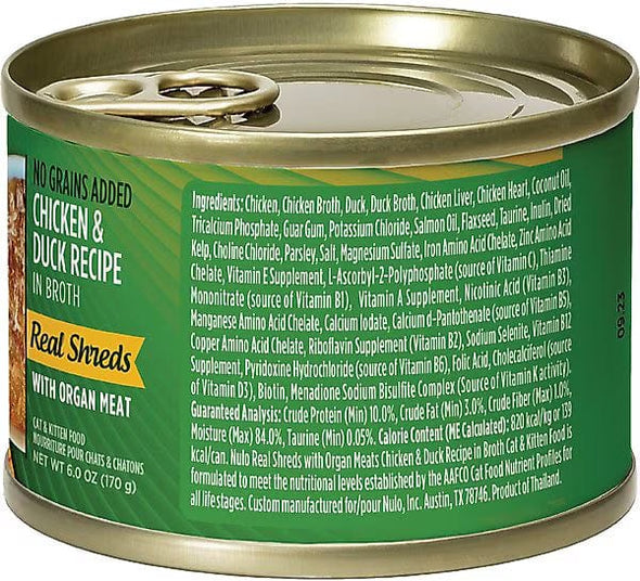 Nulo Real Shreds Chicken & Duck Recipe Canned Cat & Kitten Food