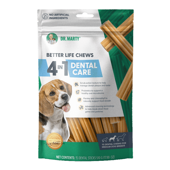 DR. MARTY Better Life Chews 4-in-1 Dental Care Dog Treats