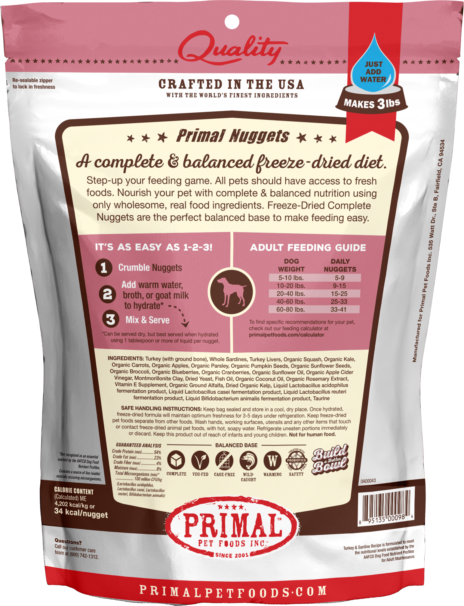 Primal nuggets online dog food
